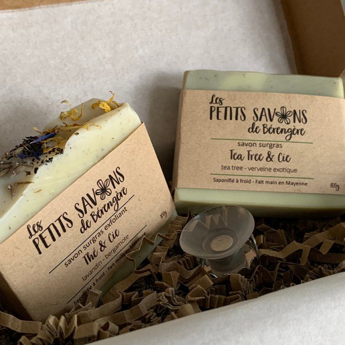 Coffret Cadeau 2 savons avec porte-savon aimanté