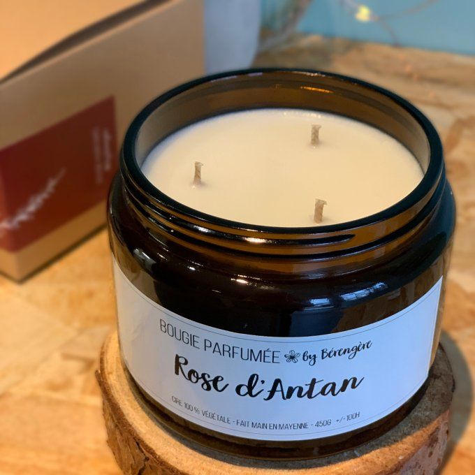 Grande Bougie parfumée Rose d'Antan